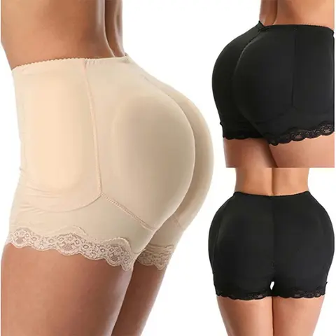 Women Hip Padded Butt Lifter Panties Boy Shorts Padded Body Shaper Butt Lifter Shapewear Underwear Pads Low Waist Panty