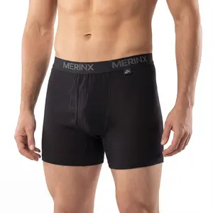 MERINX 100%merino Wool 17.5μ Man Breathable Soft Underwear Boxer Brief Fitness Menswear Odor-resistant  quick-drying antibacterial natural and eco-friendly wrinkle-resistant Natural Fibers Sustainability Boxer BriefsOutdoor Sports Biker Easy-Care Lingerie