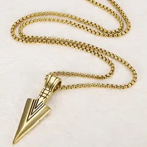 Trendy Hip Hop Cool Accessories Men's Necklace Vintage Arrow Pendant Accessories