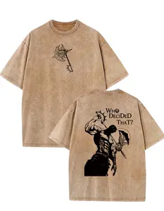 Seven Deadly Sins Escanor Oversized Tee - "Who Decided That" Pride Sin Retro Graphic Heavy Cotton Unisex Anime Streetwear Gift For Fans