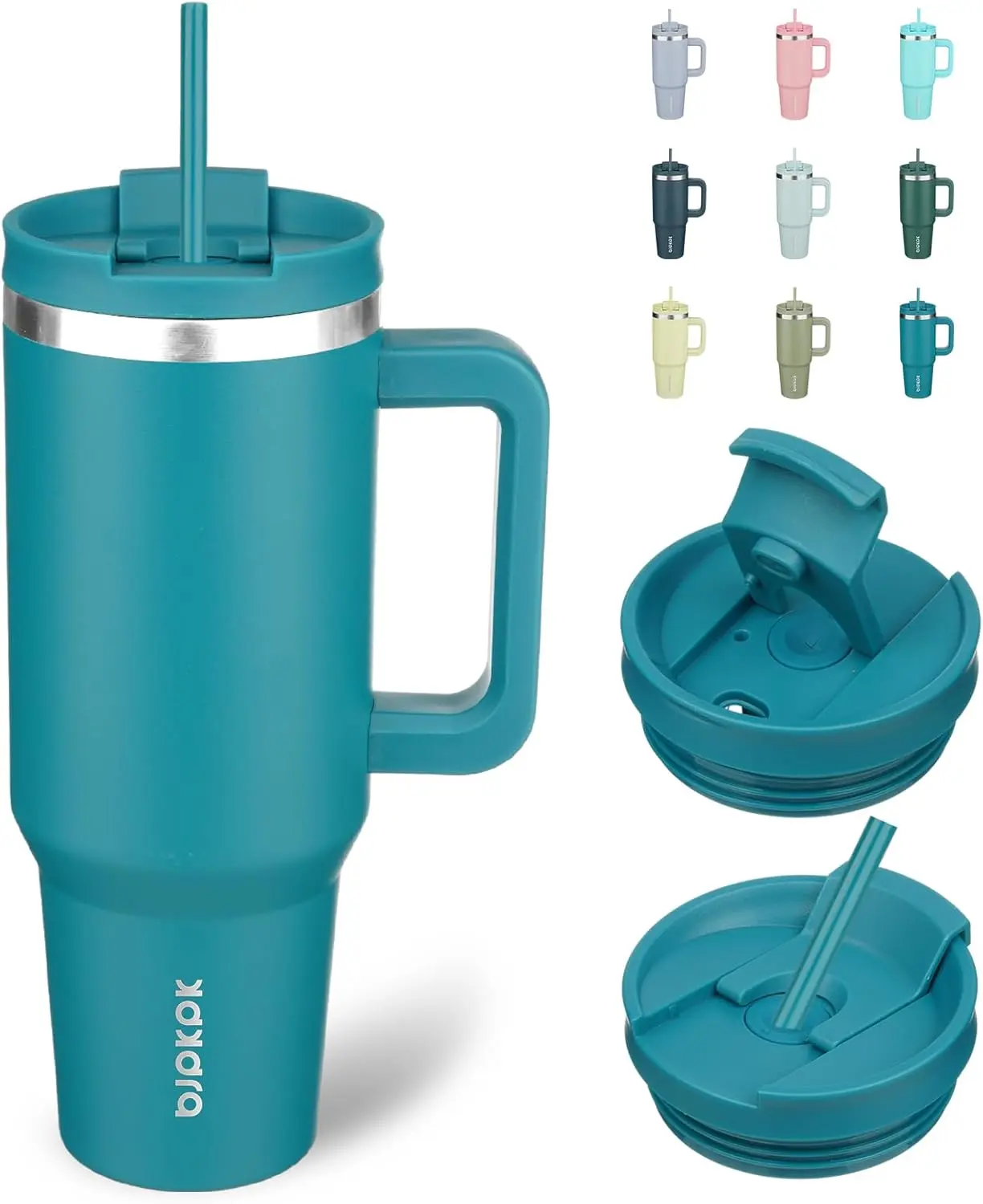 Tumblers With Handle And Straw 40 oz Stainless Cups With Lid,