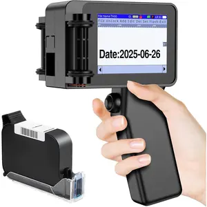 Mini Handheld Inkjet Printer , Date Printer with 42ml Quick-Drying Ink , 0.5" Nozzle Handheld Batch Code Machine for Barcode,Number,Text,QR-Code,Logo and Image  Carton Plastic Tube Metal
