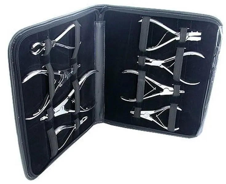 9 Piece Body Piercing Tool Kit - Ring Openers, Closers and Nose Pliers 9 Piece Body Piercing Tool Kit - Ring Openers, Closers and Nose Pliers