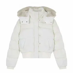 Men's Long Sleeve Padded Faux Fur Hooded Short Parka Jackets, Plain Retro Aesthetic Casual Outerwear for Autumn Winter, Thick-Padded Multi-Size Menswear Top