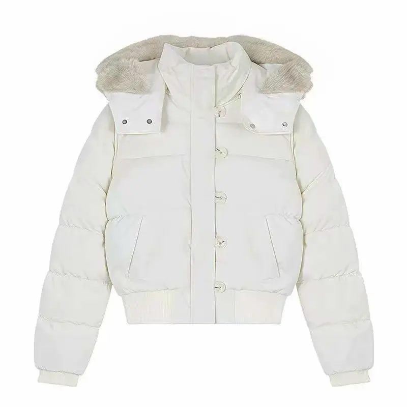 Men's Thick-Padded Parka Coats - Faux Fur Hood, Retro Aesthetic, Regular Fit, Long Sleeve Casual Polyester Top, 40-65 kg Size Range, Adult Men's Outerwear for Autumn Winter