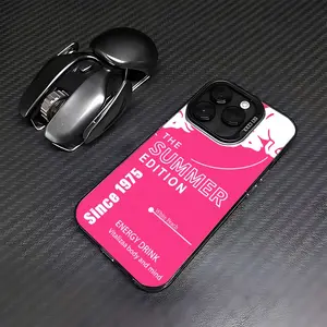 Fashion Red Bull Pink Self 1975 Phone Case for iPhone 16, 15, 14, 13, 12, 11 Pro Max, X, XR, XS Max, 8, 7 Plus - Shockproof Matte Back Cover, Mobile Accessories, Cartoon Print, Trendy Design, UV Printing, Smooth Texture, Fashion Enthusiasts, Young Adults