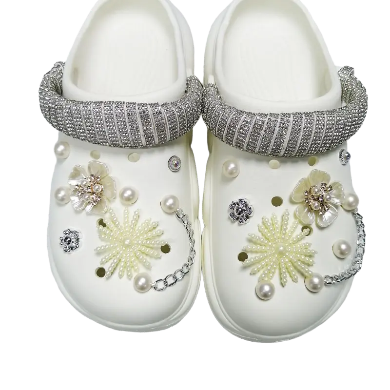 87 Types Shoe Decoration  DIY Shoe  Bling Set Tower & Crown Designs Faux Pearls for Party Favors Birthday Gifts clog charm
