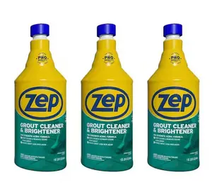ZEP 32 fl. oz. (2 Pack) Grout Cleaner and Brightener Household, Industrial Grout Cleaner, Commercial Grout Brightener, Deep-Seated Stain Remover, Grout Color Restorer, Renew Old Grout, Safe on Tile Surface, Heavy-Duty Acid Cleaner.