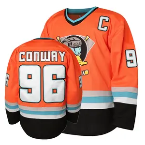 Mighty Ducks Jersey Movie Hockey Jersey S-XXL Charlie Conway #96 Adam Banks #99, 90S Hip Hop Clothing for Party