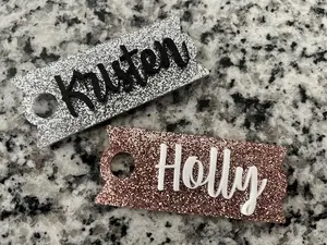 Glitter Name Topper | Sparkle Name Tag | Tumbler Accessories