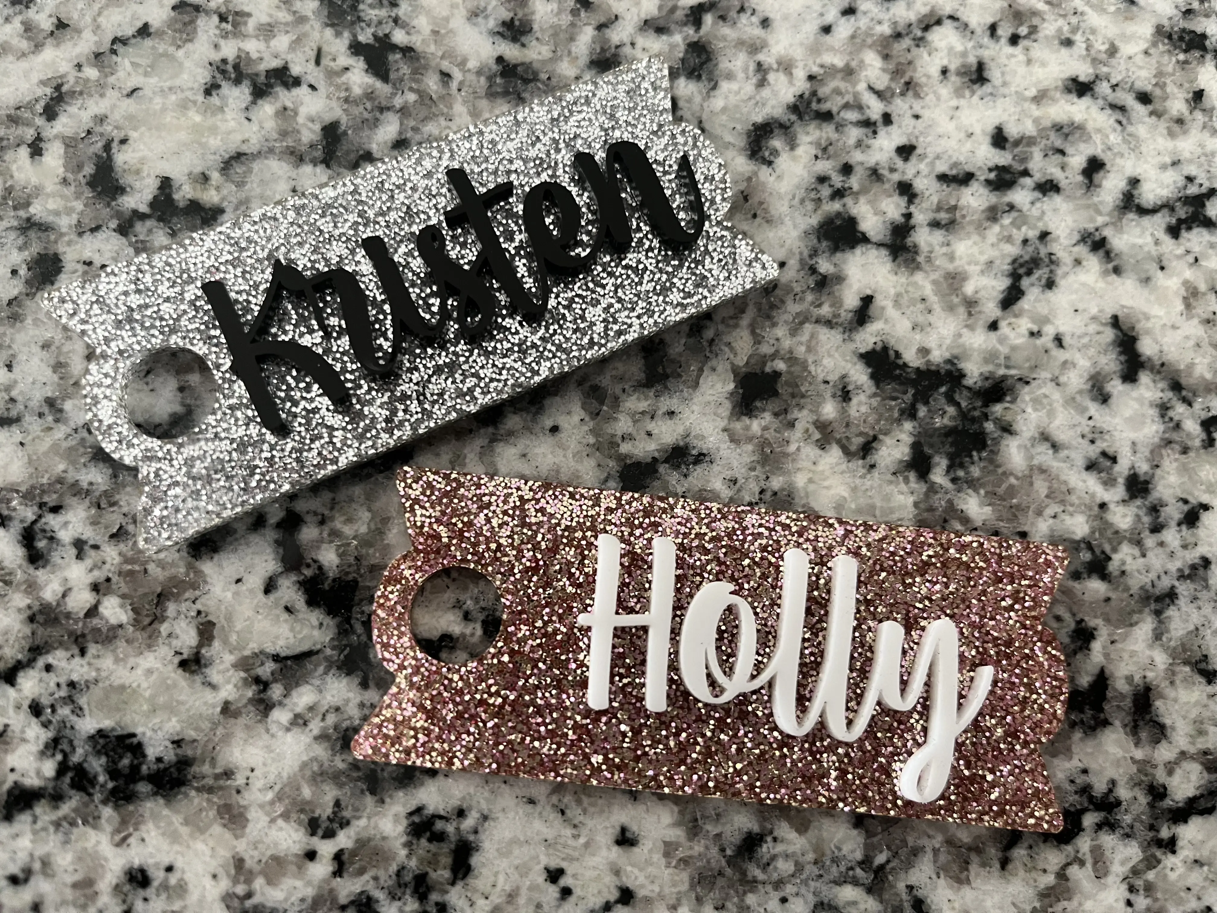 Glitter Name Topper | Sparkle Name Tag | Tumbler Accessories