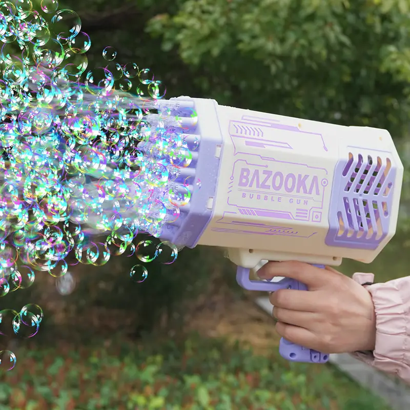 Bubble Machine With 69 Holes Colorful Lights Toys Party Favors Birthday Gift