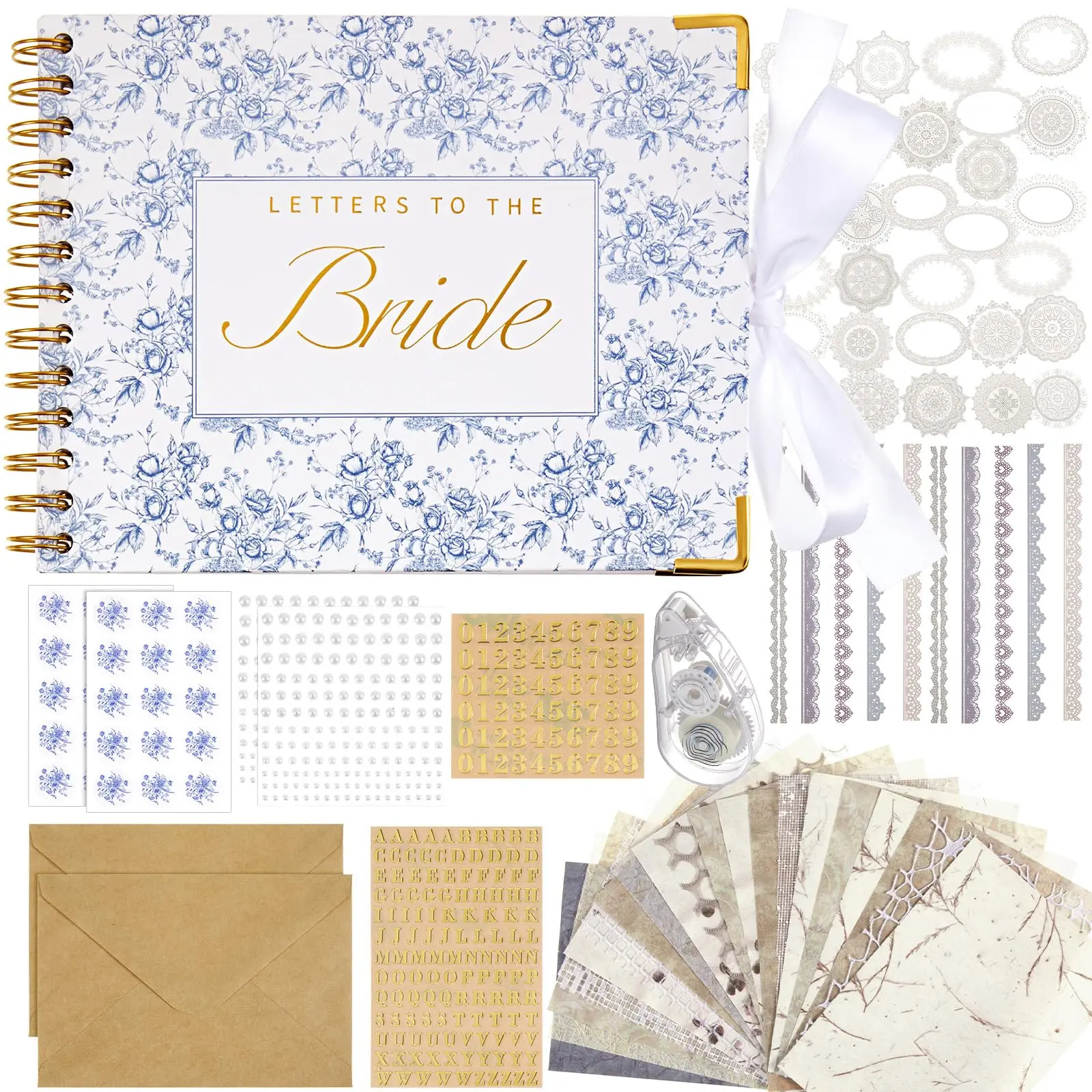 Letters to the Bride Book Wedding Gift - Heartfelt Wedding Letters Scrapbook for Bride, DIY Bridal Shower Gift from Bridesmaids & Mom, Elegant Pearl Decor Keepsake Memory Book for Wedding Morning Letters to the Bride Book Wedding Gift - Heartfelt Wedding Letters Scrapbook for Bride, DIY Bridal Shower Gift from Bridesmaids & Mom, Elegant Pearl Decor Keepsake Memory Book for Wedding Morning