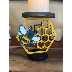 Honey Bee Candle Holder Bee Theme Home Decor Honey Bee Home Decor Candle Holder Honeycomb Candle Holder