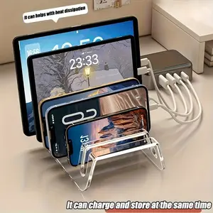 Phone Storage Rack, Tablet Organizer Box, Practical Display Stand, Multi-Device iPad Holder, Electronic Storage Box, Desktop Charging Shelf