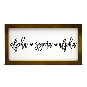 Alpha Sigma Alpha Script Wooden Sign