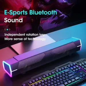 Bluetooth 5.0 and Wired Computer Soundbar Speakers with 4D Surround Sound Stereo and Subwoofer for Laptop PC Wireless Microphone Karaoke Speaker clip on anti-scratch travel keychain home office outdoor travel quran durable headphone