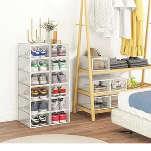 Clear Stackable Shoe Box for Convenient Storage