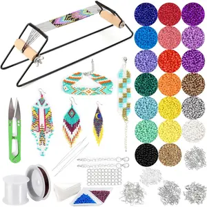 Bead Loom Kit, Beading Sulies with 9700 count Seed Beads, Tray,  Making Accessories, Beading Loom Kits for Adults  Making Bracelets Belts