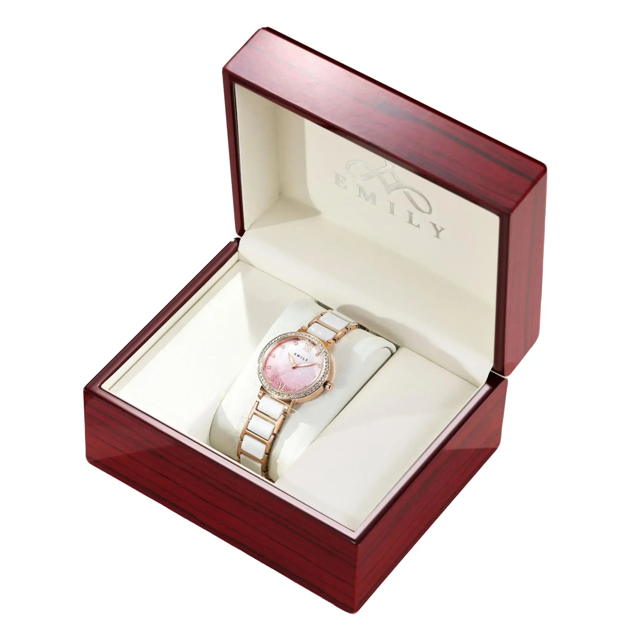 Emily Watches--Beautiful pink ceramic watch designed for females