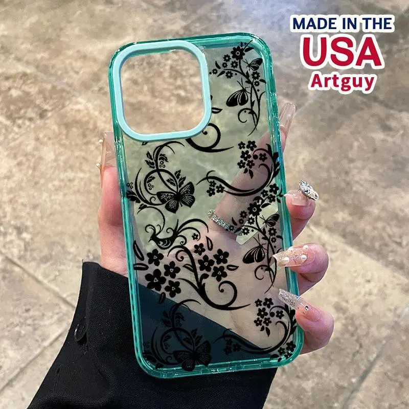 Soft Silicone Phone Case for iPhone 17/16 Plus/15 Pro Max/14/13/12/11 - Lines of Flowers Pattern, Skin-Friendly Feel, Non-Yellowing, Shockproof, Lightweight Transparent Casing with Protection for Mobile Phone Accessories, Iphone 16