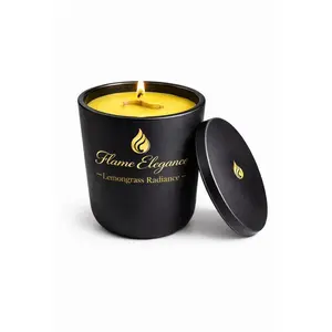 Lemongrass Radiance Candle- Non-Toxic Soy Wax Aromatherapy Candle With Wood Wick