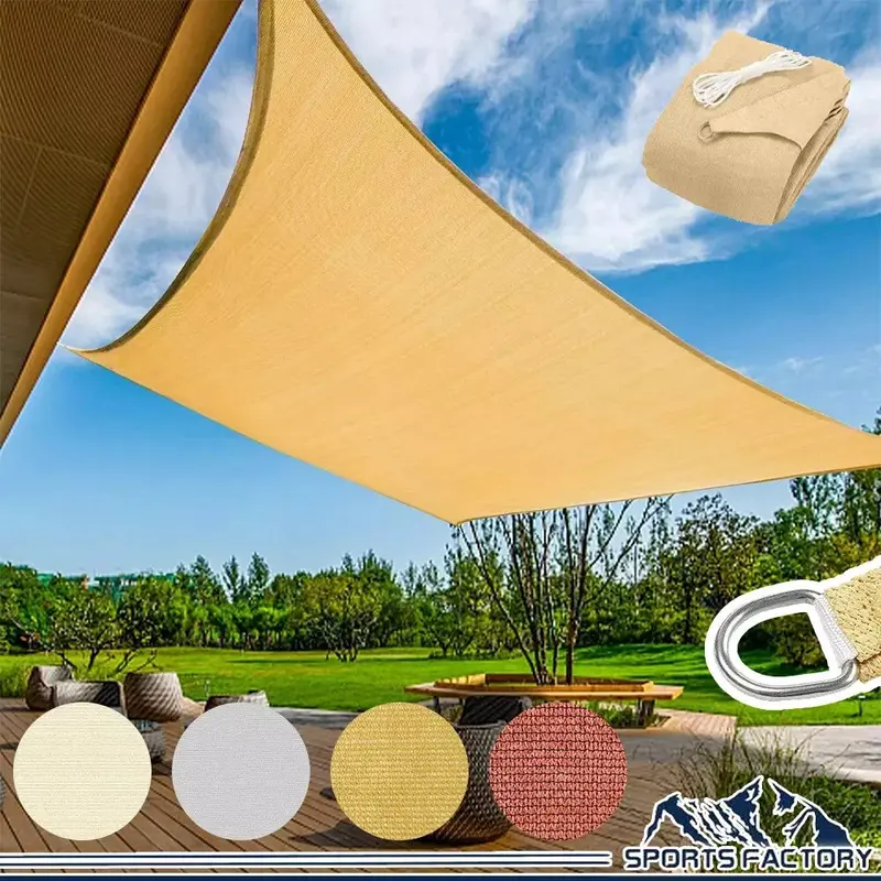 HOMEYA UV Block Rectangle Patio Sunshade Sail - 8/12/16/20 FT 185gsm Thick Permeable Breathable Awning, Rust-Safe Stainless Steel D Rings, 90% Shade Third-Party Tested Outdoor Canopy Shelter for Backyard