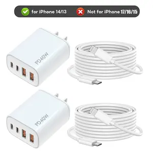 40W 4-in-1 Multi-Port Portable charging kit ，US Standard Power Travel Adapter, can charge 4 devices simultaneously, 2 USB-A and 2 Type-C output ports, compatible with iPhone 14/13/12/11, 4 Pro Max, 13/12/11/X/Xs/Xr/Xs/iPad ...