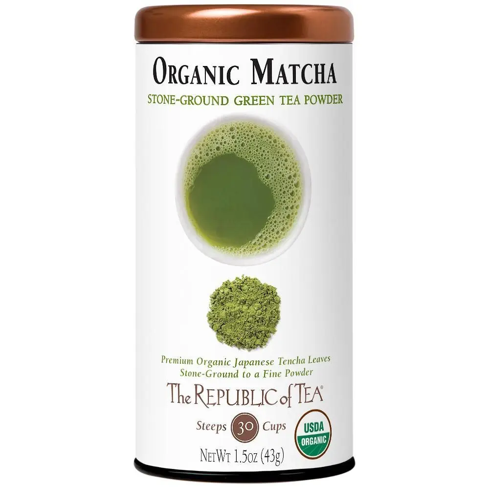 The Republic of Tea - Organic Full-Leaf Japanese Matcha Green Tea Powder - 1.5 oz Tin | Steeps 30 Cups The Republic of Tea - Organic Full-Leaf Japanese Matcha Green Tea Powder - 1.5 oz Tin | Steeps 30 Cups