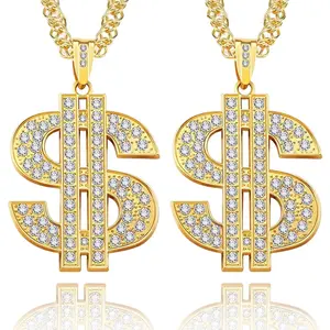 80s 90s Accessories Outfits for Men 90s Necklace Rings Set  Hop Outfit Cotume  Hop   Rapper Accessories Dollar Sign Necklace Rings Set Halloween Party Costumes