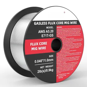 Flux Core Welding Wire, Gasless Mig Welding Wire, E71T-GS Mild Steel Mig Welding Wire .040" 2-Pound Spool, Pack of 1