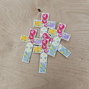 Floral Cross Hat Patch (3 Patches)