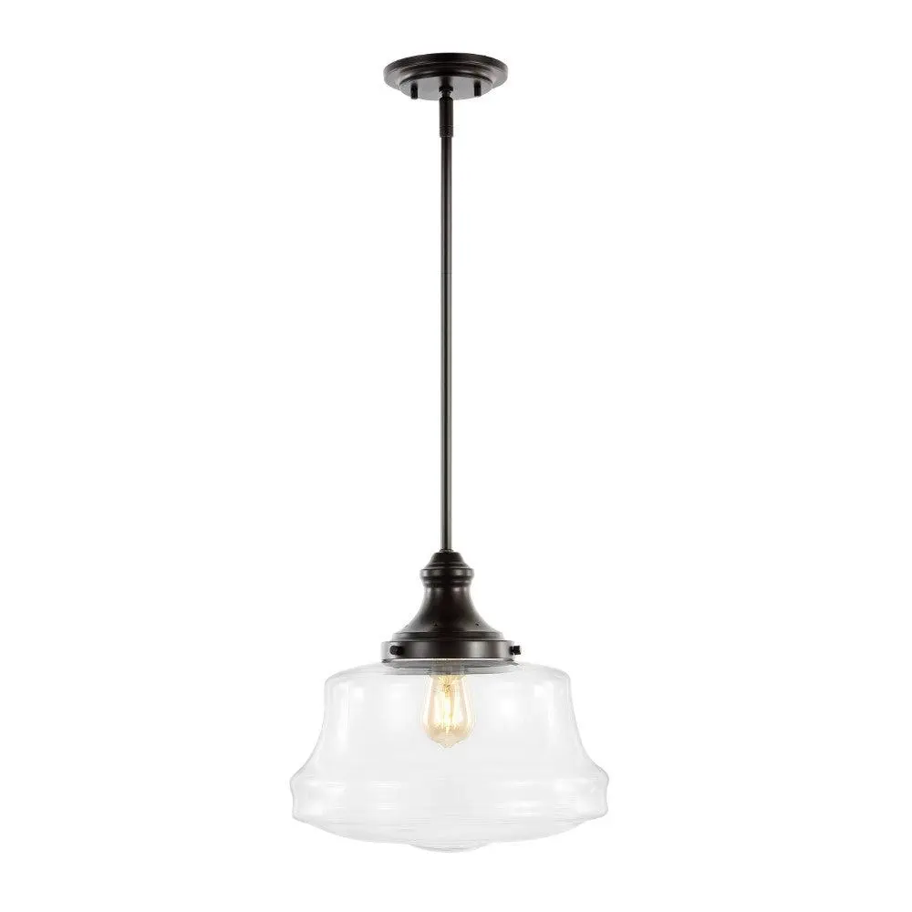 JONATHAN Y Iron-Glass LED Pendant, Classic Vintage Ceiling Lighting & Indoor Decorative Light for Living Room, Kitchen, Office