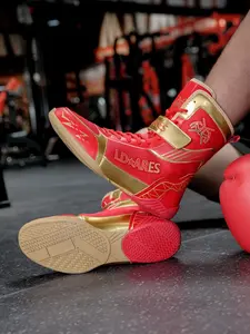 Men's Boxing Shoes, Professional Boxing Shoes, High Top Lace Up Training Shoes, Gym Shoes, Combat Training Shoes, Indoor Boxing Training Shoes