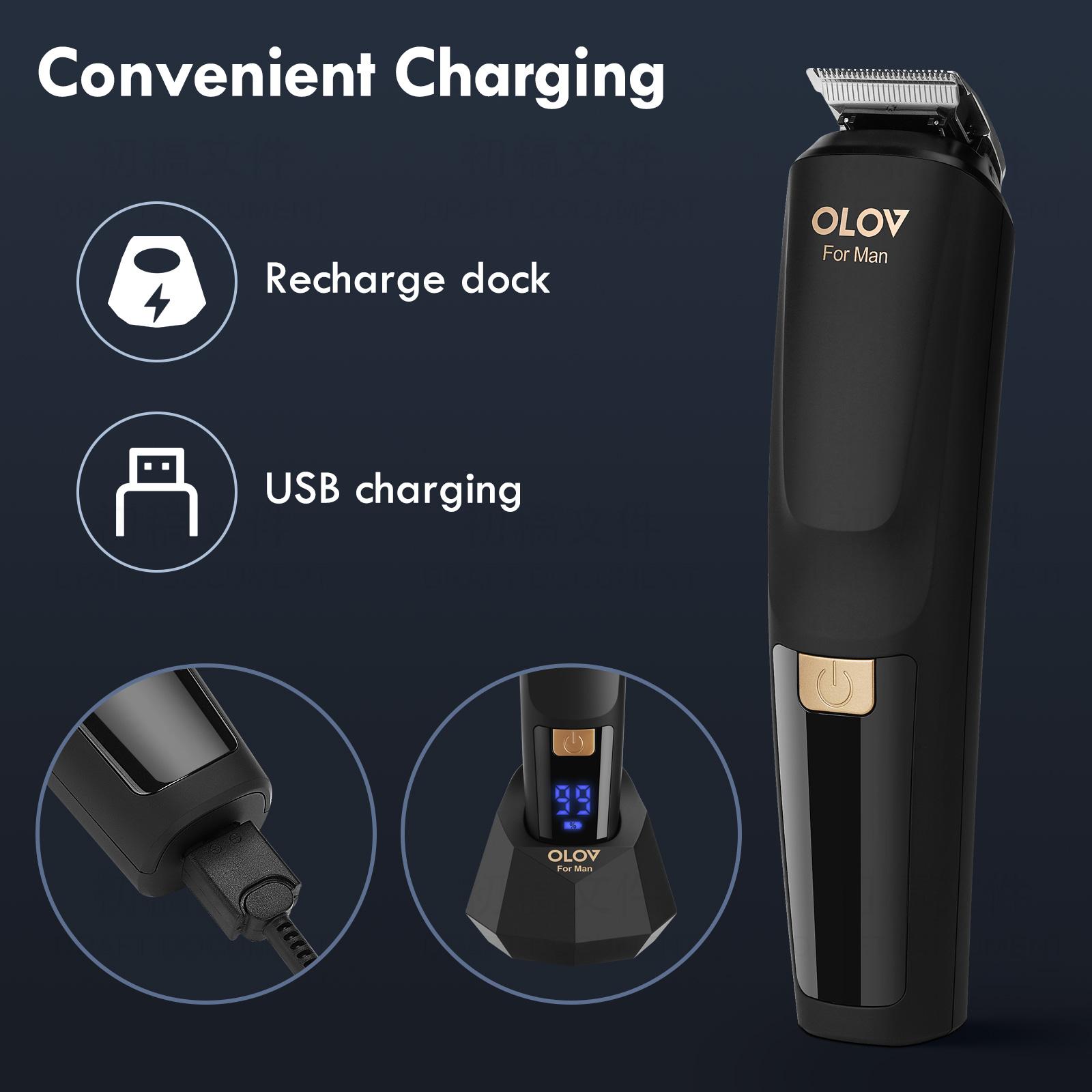 OLOV Men's All-purpose Grooming Three-piece Set | Shaving, Trimming, and Balding are All Done in One Stop. The Ultimate Equipment for Men's style  Rechargeable Shaver Kit Head Shaver