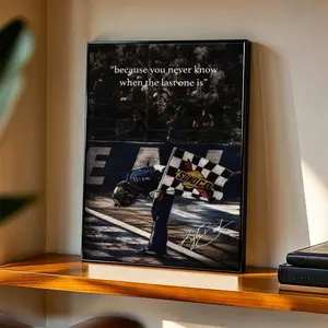 Kyle Busch 'Rowdy' Tribute Vintage NASCAR Racing Canvas Wall Art Poster, Legendary Driver Racing Theme Prints, High-Octane Motorsport Home Decor, Man Cave Bedroom Decor Unframed Retro Checkered Flag Gift for Collectors