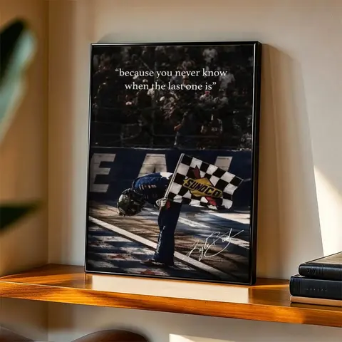 Kyle Busch 'Rowdy' Tribute Retro Vintage NASCAR Racing Canvas Wall Art Poster - Unframed Checkered Flag Print, High-Octane Motorsport Graphic, Home Office Decor, Collector Gift (Style-Selectable)