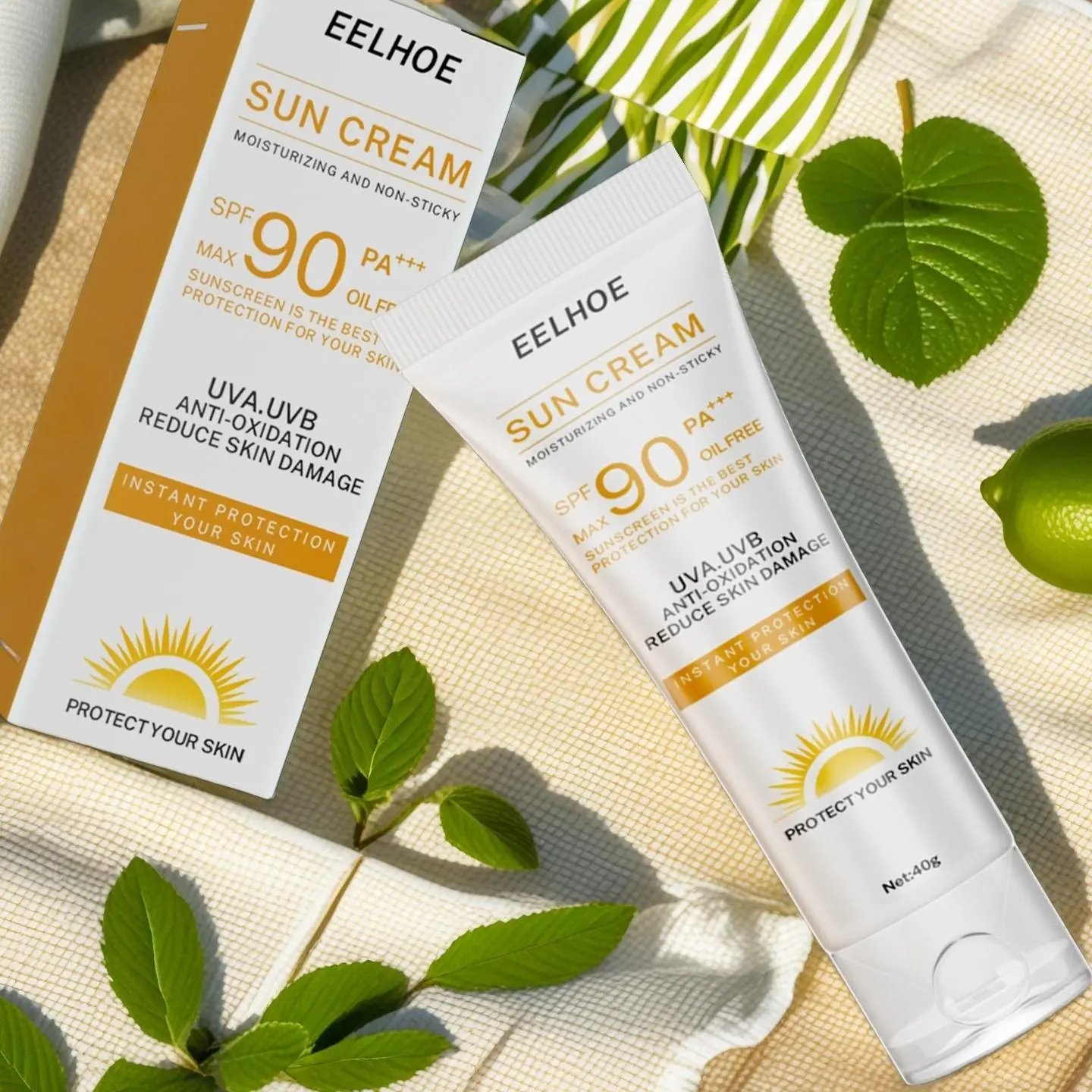 Moisturizing Sun Care Cream, Refreshing Non-greasy Sunblock Cream for Face & Body, Hydrating Sun Care Product for Summer