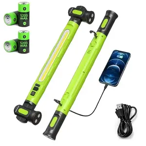 Rechargeable High-Lumen Magnetic Portable LED Work Light Strip with Hook, 3 Lighting Modes, Magnetic Clip - LED Lights for Vehicle Repair, Camping Emergency Use