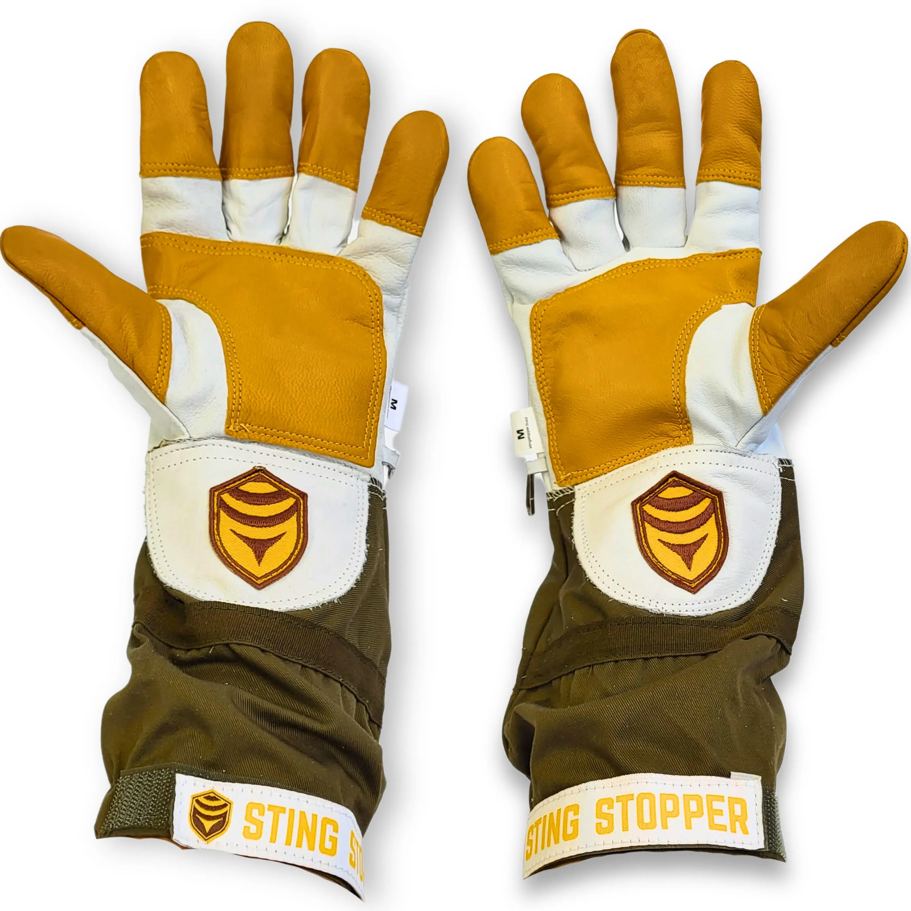 Sting Stopper Heavy Duty Goat Skin Beekeeping Gloves - Olive Green