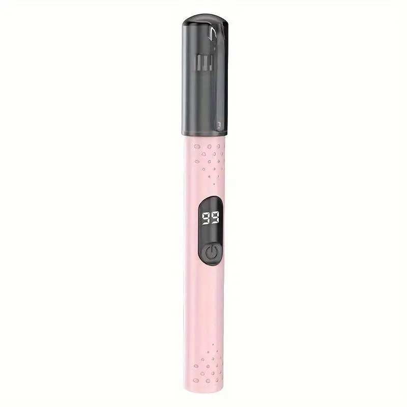 Nose Hair Trimmer for Men Women, Rechargeable Electric Ear Nose Trimmer with LED Display, Waterproof Dual Blade Nasal Clipper, Painless Facial Hair Grooming Tool Pink