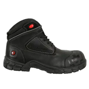 SWISSBRAND Gladiator 6" Men's Black Steel Toe Work Boots construction boots