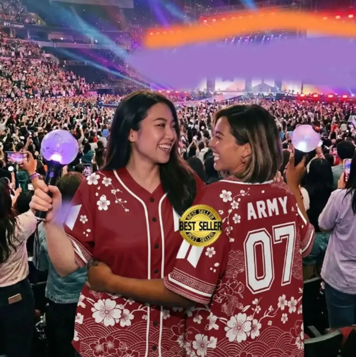 Unisex Polyester Full-Button Baseball Shirt - ARMY Custom All-Over Print, 2026 Concert Tour Sporty Chic Quick-Dry Professional Sports Vest, Sun Protection Game Days Kit