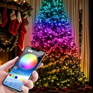 Smartphone APP Control Christmas Tree Lights, 16 Million Colors, Music Sync & Timer, Perfect for Holiday Decorations