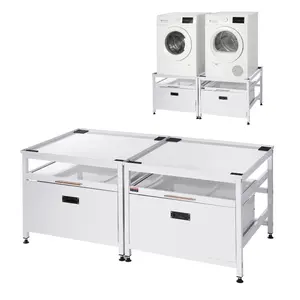 VEVOR Laundry Pedestal, 23 in Height, 29x 29 in Washer and Dryer Pedestals with Pull - out Tray and Storage Space, 700 lbs Load Capacity, Non - Slip Feet Washing Machine Stand Universal Fit, WhiteVEVOR Super Brand Day