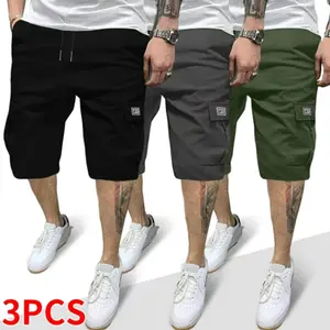 Men’s Casual Cargo Shorts, Versatile Summer Outfits for Men’s Fashion, Comfortable Elastic-Waist Streetwear with Side Pockets