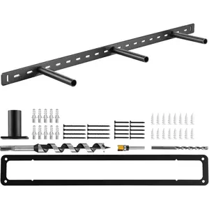 Father's Day Gift VEVOR Floating Shelf Bracket 1 Pack, 190 lbs/86 kg Weight Capacity, 34x6.2x1.5 inch / 863.6x157.4x38.1 mm, Heavy Duty Hidden Shelf Brackets Support, Wall Mounting Invisible Floating Shelves Bracket
