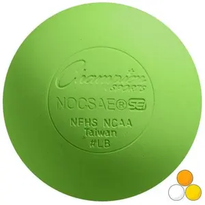 Neon Green Champion Sports Lacrosse Ball - NOCSAE Standard Compliant, SEI Certified, Lacrosseball, Molded Rubber