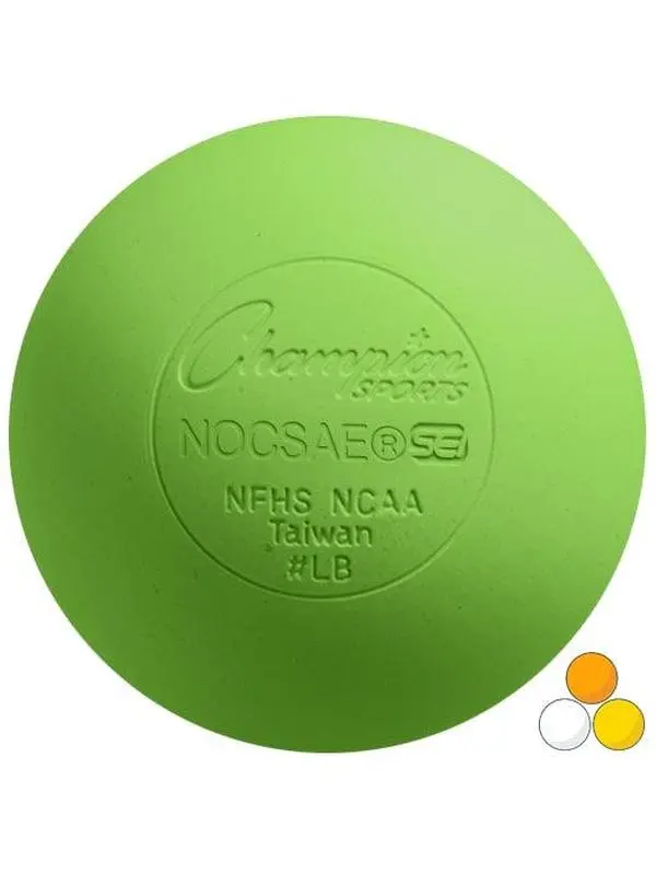 Neon Green Champion Sports Lacrosse Ball - Meets NOCSAE Standard SEI Certified