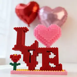 Romantic Love Heart Building Blocks, Perfect Valentine's Day Gift for Couples, Unique Decorative Gift for Special Occasions